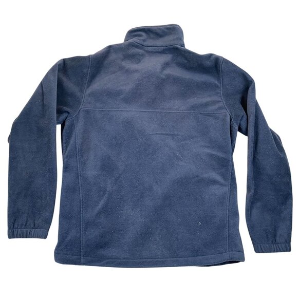 Columbia Men's Fleece Jacket Large Navy Blue Full-Zip Stand Collar Outdoors - Picture 2 of 13